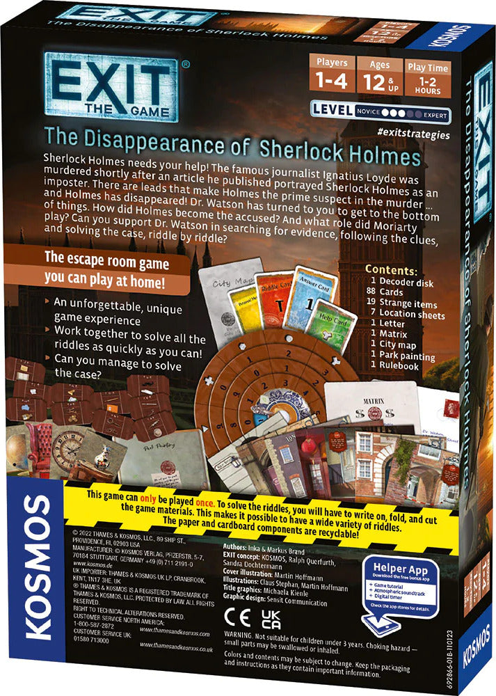 EXIT: The Disappearance of Sherlock Holmes Game