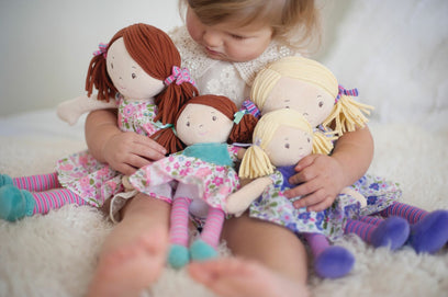Lil'l Peggy Blonde Hair with Lilac and Pink Dress 