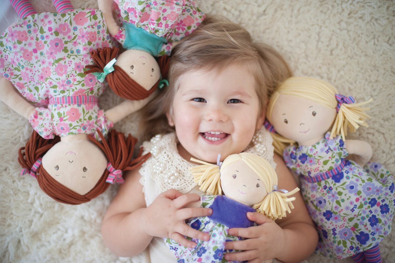 Lil'l Peggy Blonde Hair with Lilac and Pink Dress 