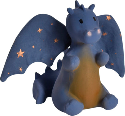 Baby Midnight Dragon Natural Rubber Rattle with Crinkle Wings