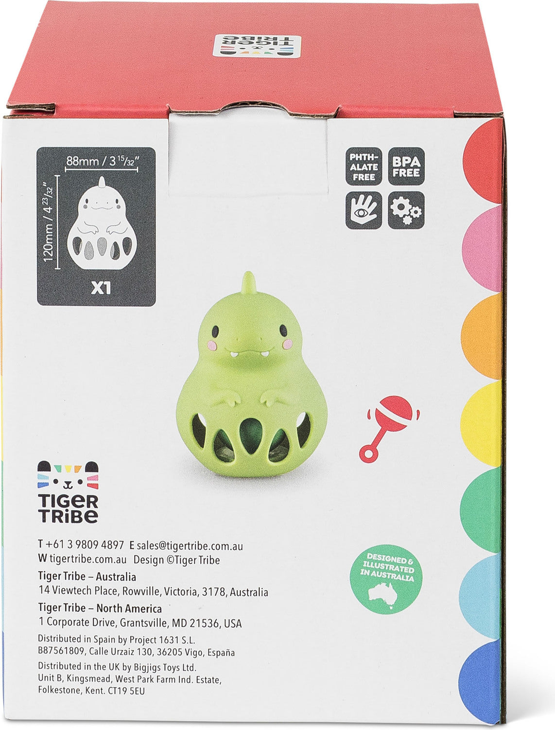 Silicone Rattle - Dino