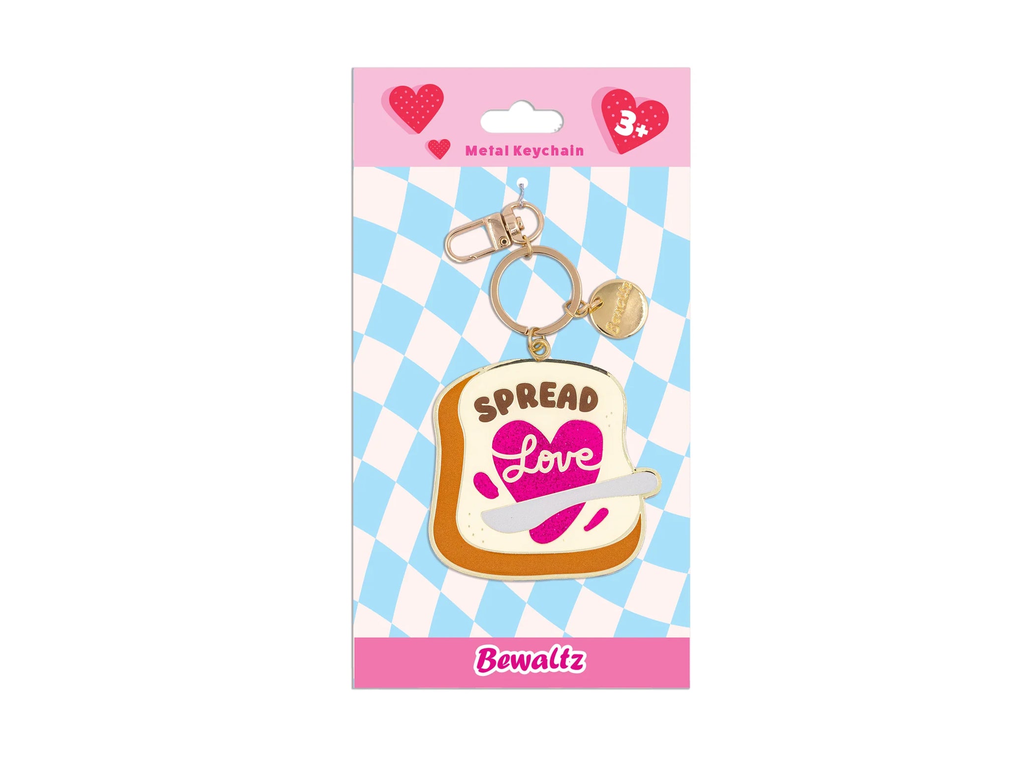 Glitter Metal Keychain - Toast