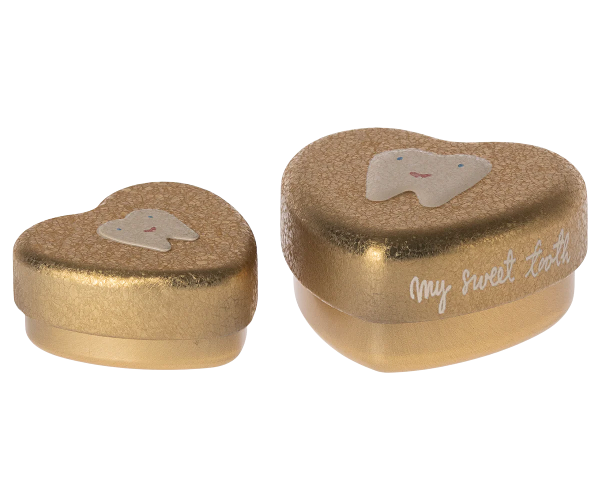 Tooth Keepsake Box, 2 piece set - Gold