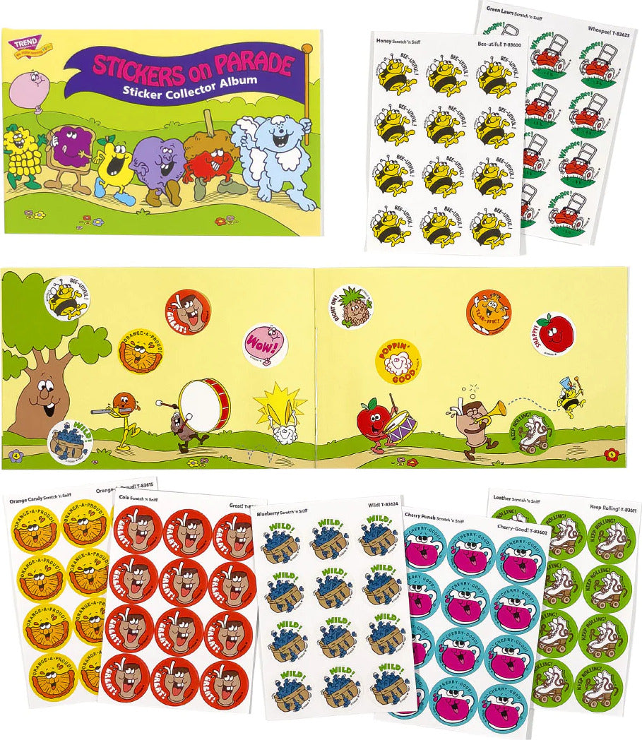 Stickers on Parade Sticker Collector Album Sticker Collector Albums, 16 pages, 8.5" x 5.5"