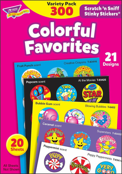 Colorful Favorites Stinky Stickers Variety Pack, 300 Ct