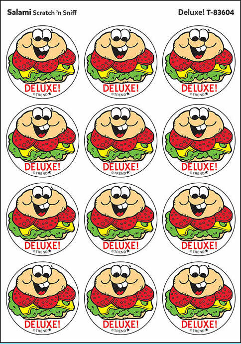 Deluxe! - Salami scent Retro Scratch 'n Sniff Stinky Stickers (24 Ct)