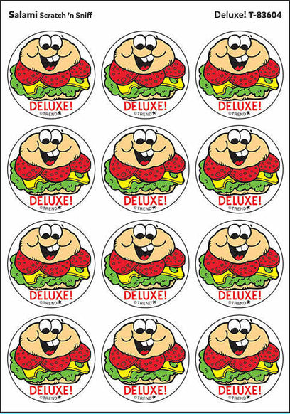 Deluxe! - Salami scent Retro Scratch 'n Sniff Stinky Stickers (24 Ct)