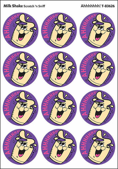 Ahhhhhhh! - Milk Shake scent Retro Scratch 'n Sniff Stinky Stickers (24 Ct)