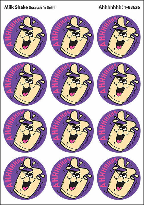 Ahhhhhhh! - Milk Shake scent Retro Scratch 'n Sniff Stinky Stickers (24 Ct)