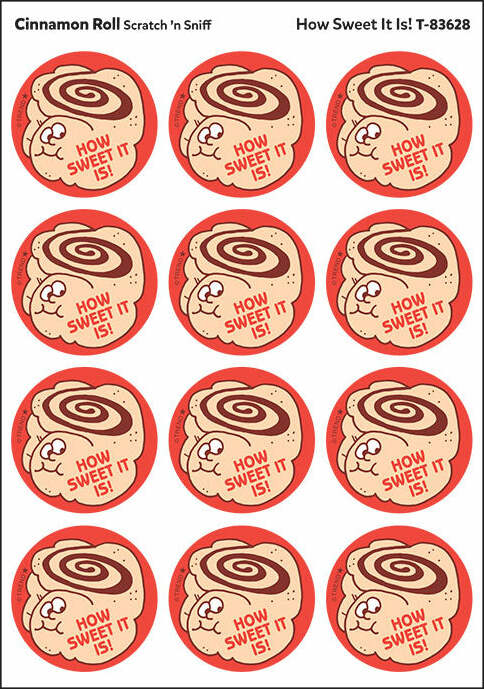 How Sweet It Is! - Cinnamon Roll scent Retro Scratch 'n Sniff Stinky Stickers (24 Ct)