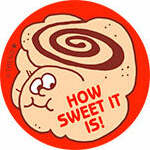 How Sweet It Is! - Cinnamon Roll scent Retro Scratch 'n Sniff Stinky Stickers (24 Ct)