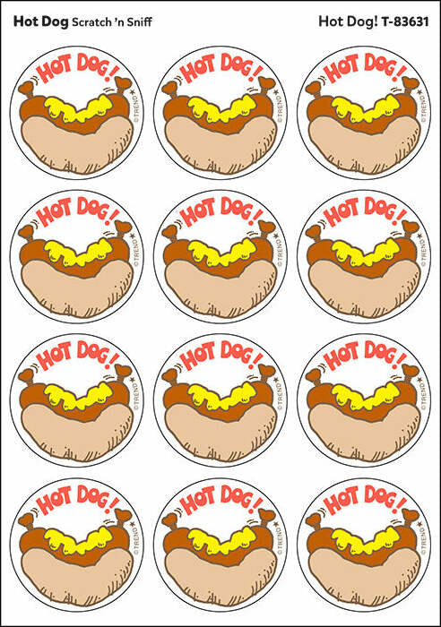 Hot Dog! - Hot Dog scent Retro Scratch 'n Sniff Stinky Stickers (24 Ct)