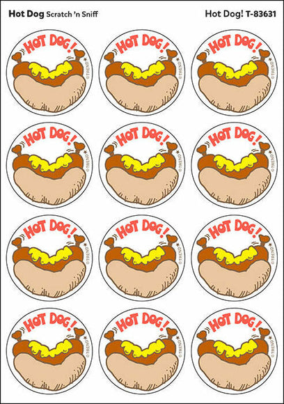 Hot Dog! - Hot Dog scent Retro Scratch 'n Sniff Stinky Stickers (24 Ct)