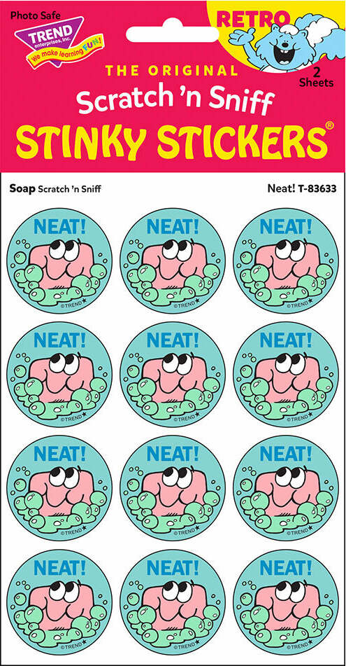 Neat! - Soap scent Retro Scratch 'n Sniff Stinky Stickers (24 Ct)