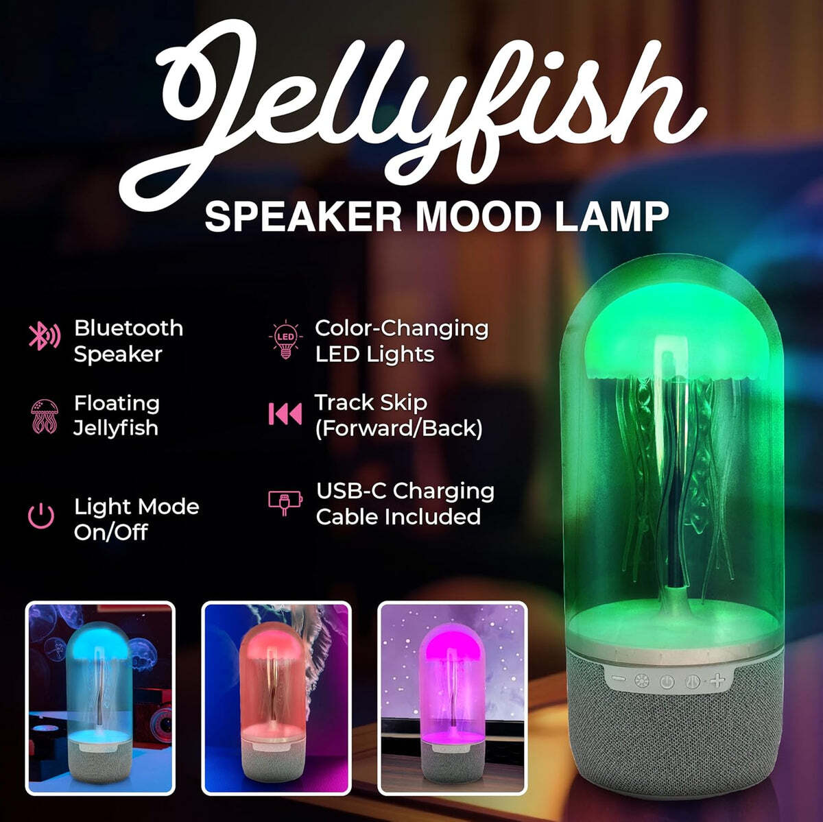 Jelly Fish Motion Bluetooth speaker and Night-light