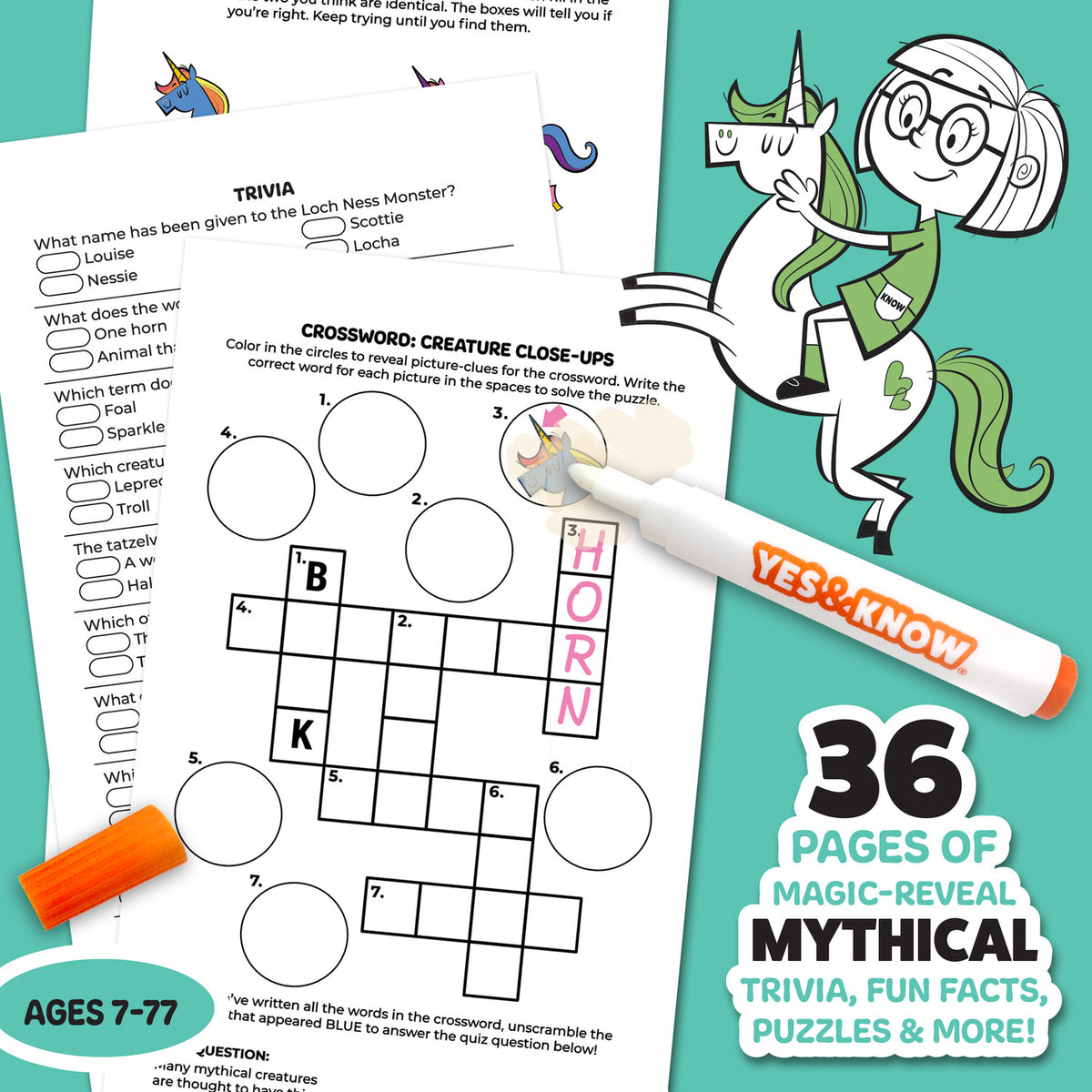 The Original Yes and Know Invisible Ink Trivia Game Books: Mythical Creatures