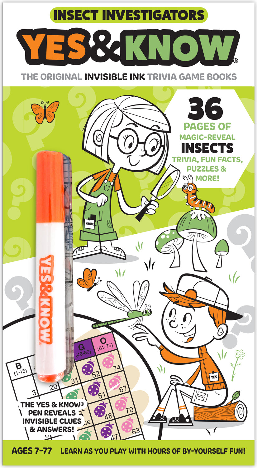 The Original Yes and Know Invisible Ink Trivia Game Books: Insect Investigators