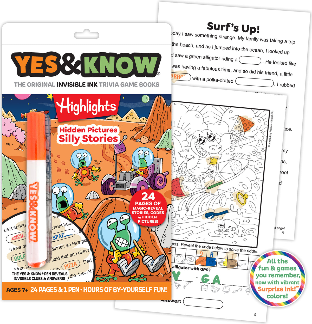 The Original Yes and Know Invisible Ink Trivia Game Books: Highlights Hidden Pictures