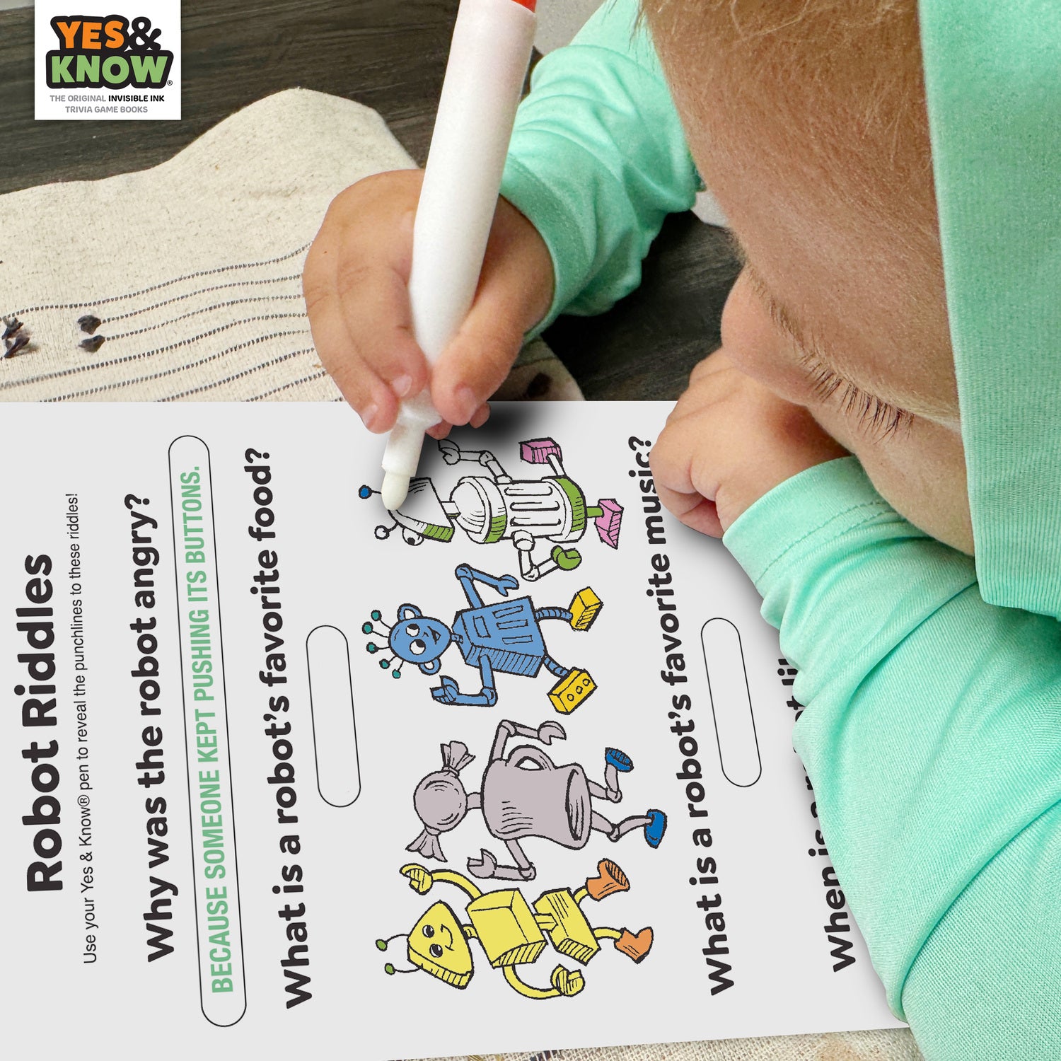 The Original Yes and Know Invisible Ink Trivia Game Books: Highlights Giggles Galore