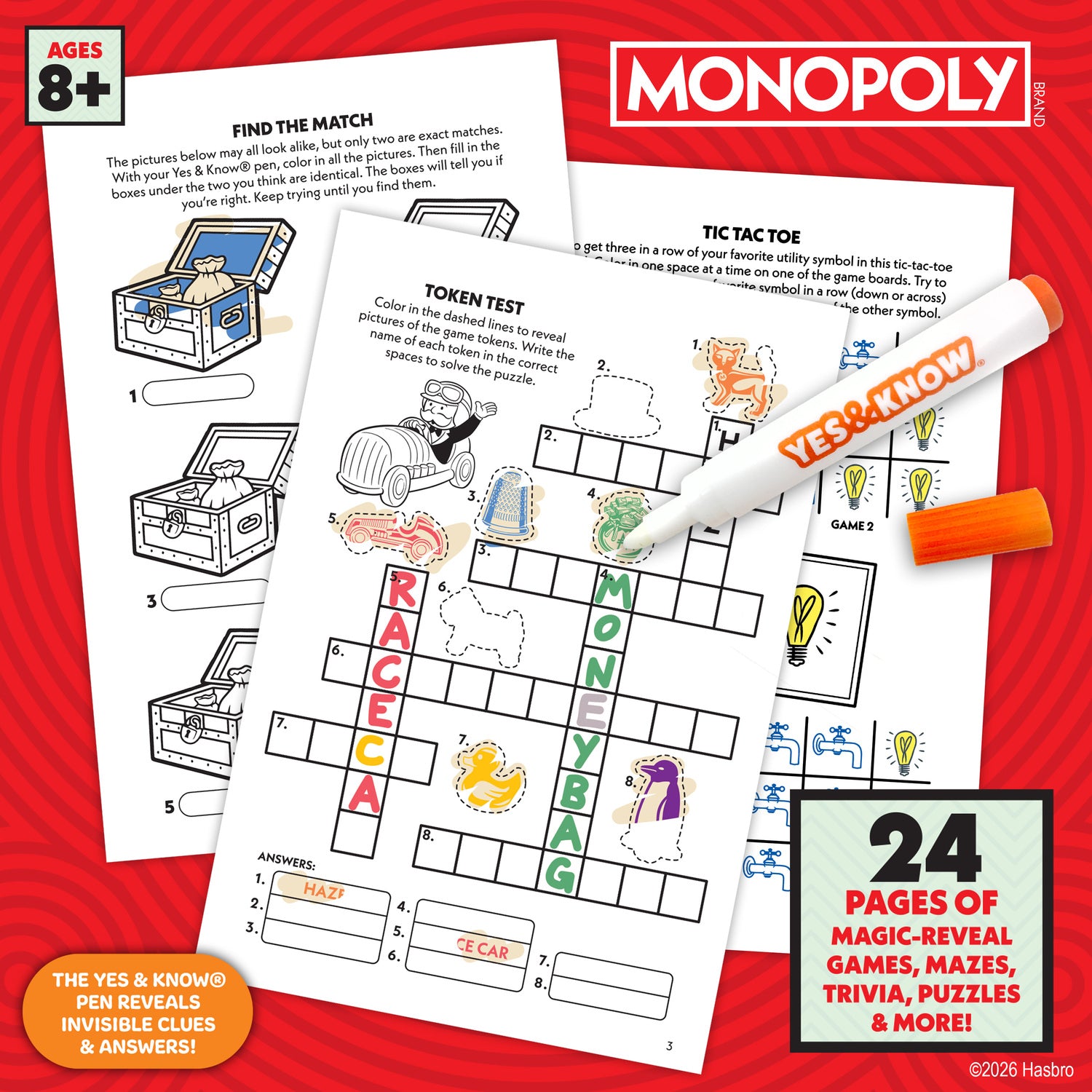 The Original Yes and Know Invisible Ink Trivia Game Books: Monopoly