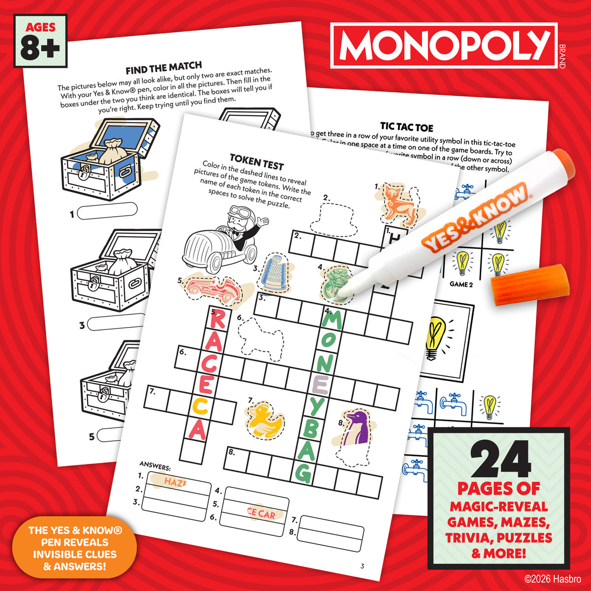 The Original Yes and Know Invisible Ink Trivia Game Books: Monopoly
