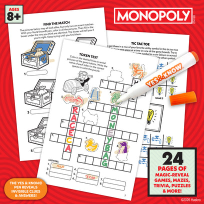 The Original Yes and Know Invisible Ink Trivia Game Books: Monopoly