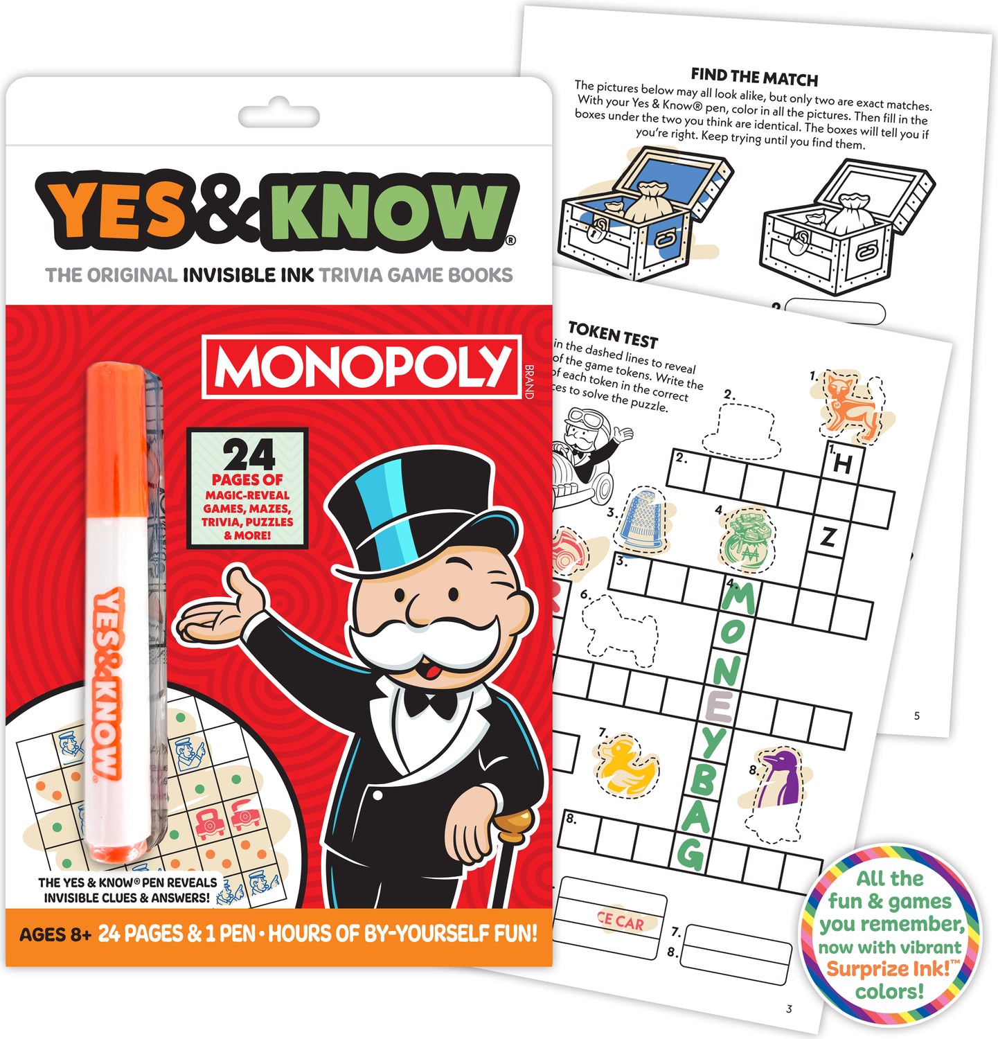 The Original Yes and Know Invisible Ink Trivia Game Books: Monopoly