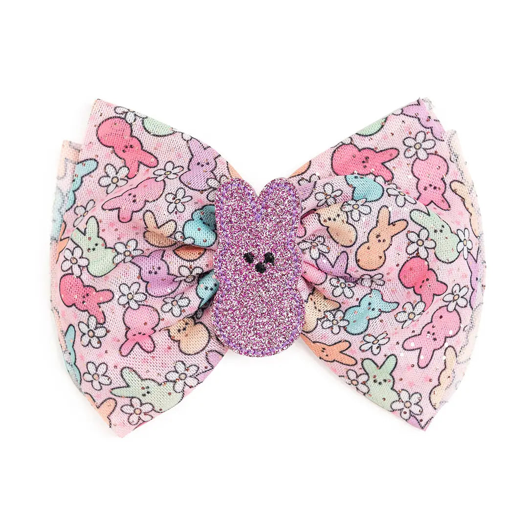 Easter Peeps Tulle Bow Clip