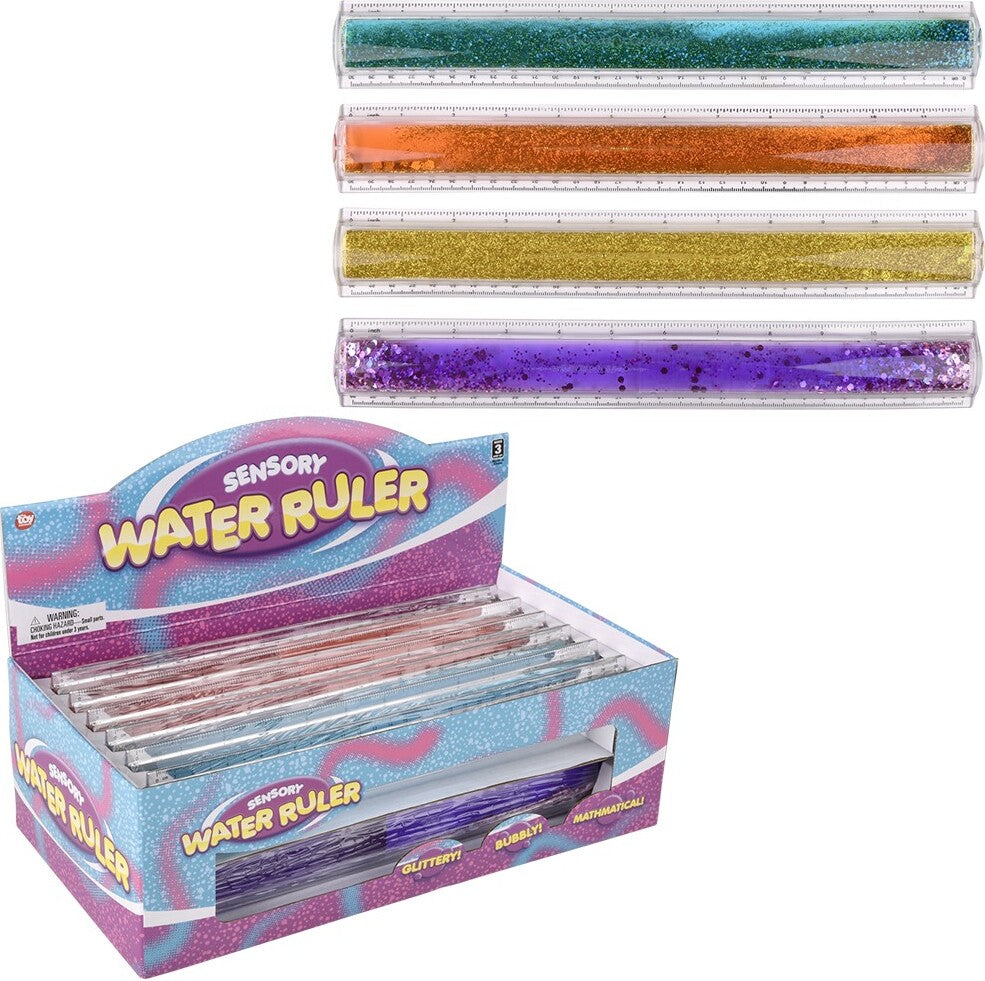 12" Sensory Water Glitter Ruler 12ct