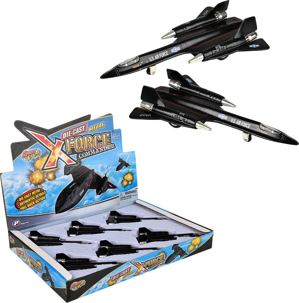 8" Die-Cast Pull Back Sr-71 Blackbird (6pcs/Disp) (assortment - sold individually)