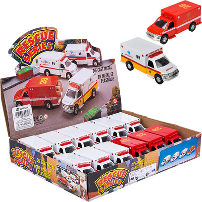 5" Die-cast Pull Back Rescue Ambulance