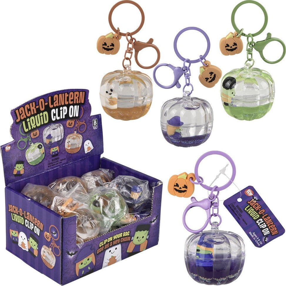 Liquid Jack O Lantern Clip on 3.75"