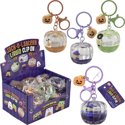 Liquid Jack O Lantern Clip on 3.75"