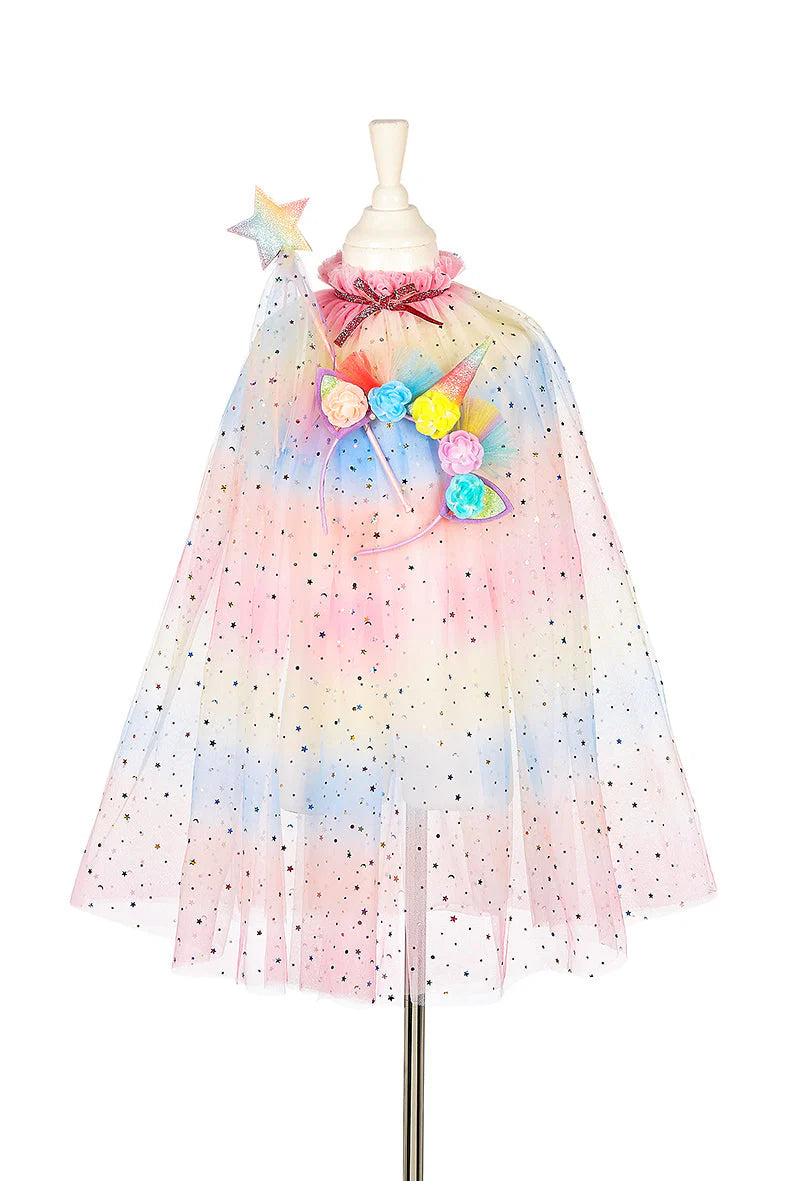 Unicorn Cape, Headband and Wand Set - 3-4yr