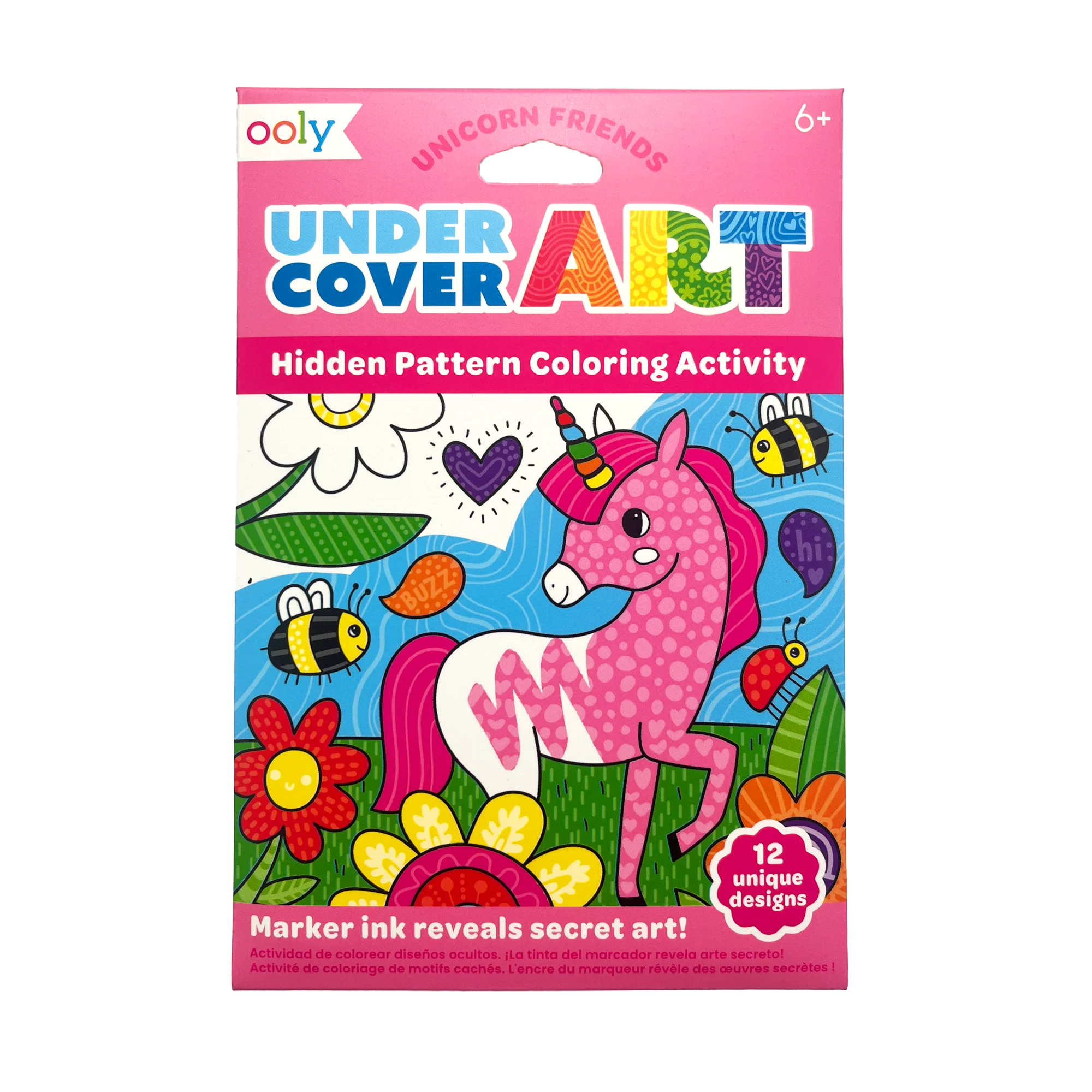 Undercover Art Hidden Pattern Coloring Art Cards - Unicorn Friends