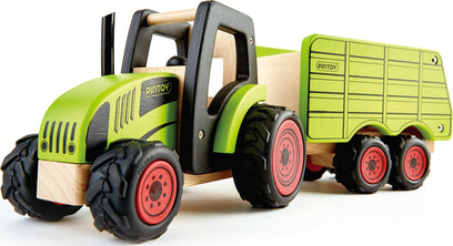 Tractor with trailer - Wooden Farm Vehicle