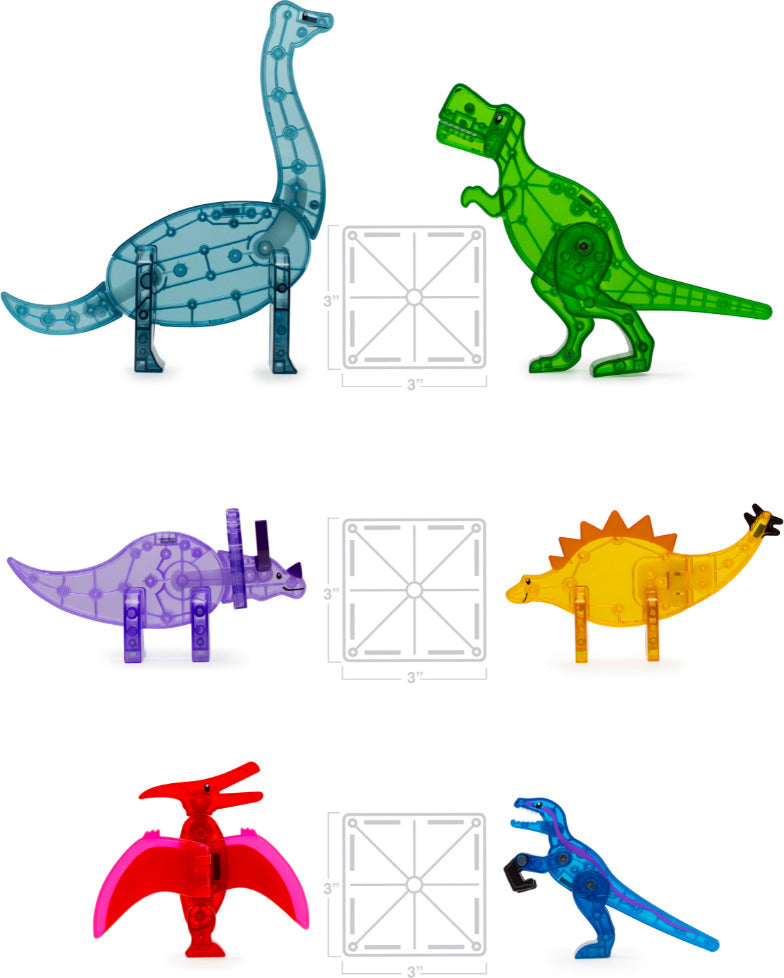 MAGNA-TILES Dino World XL 50-Piece Magnetic Construction Set, The ORIGINAL Magnetic Building Brand