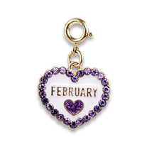 February Birth Stone Heart Charm