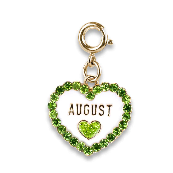 August Birth Stone Heart Charm