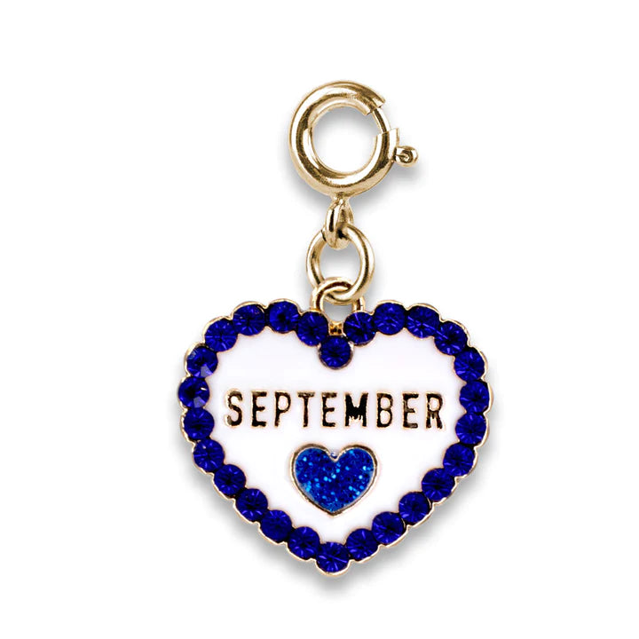 September Birth Stone Heart Charm