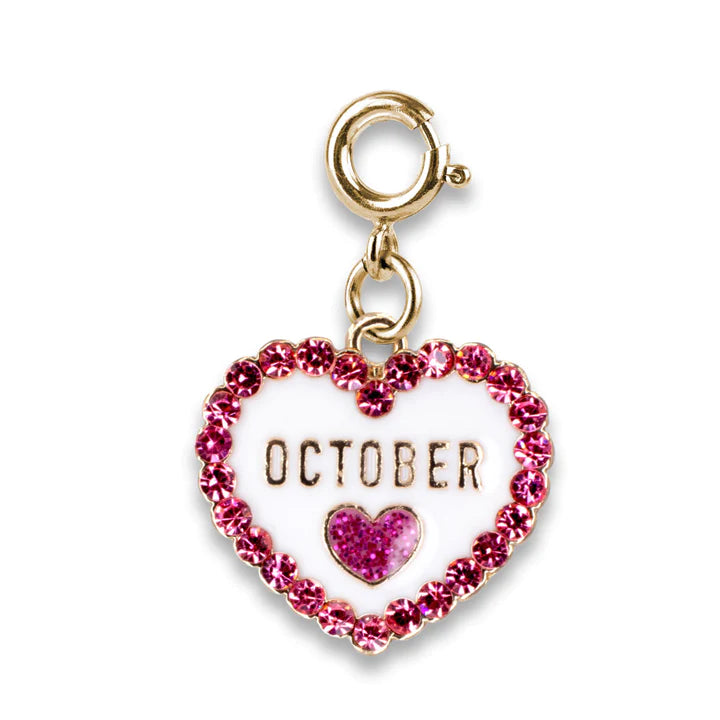 October Birth Stone Heart Charm