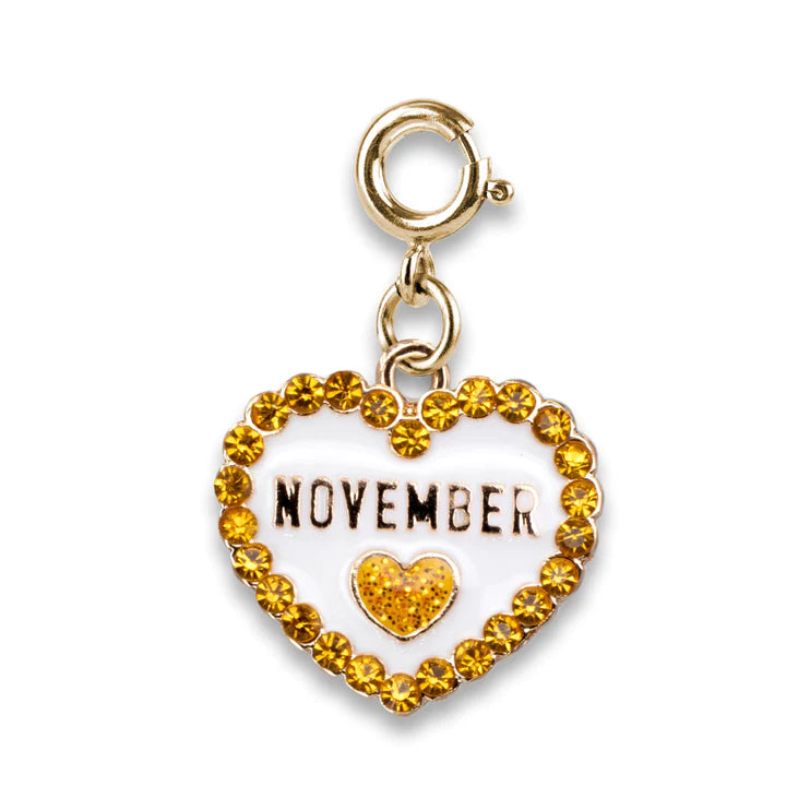 November Birth Stone Heart Charm