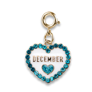 December Birth Stone Heart Charm