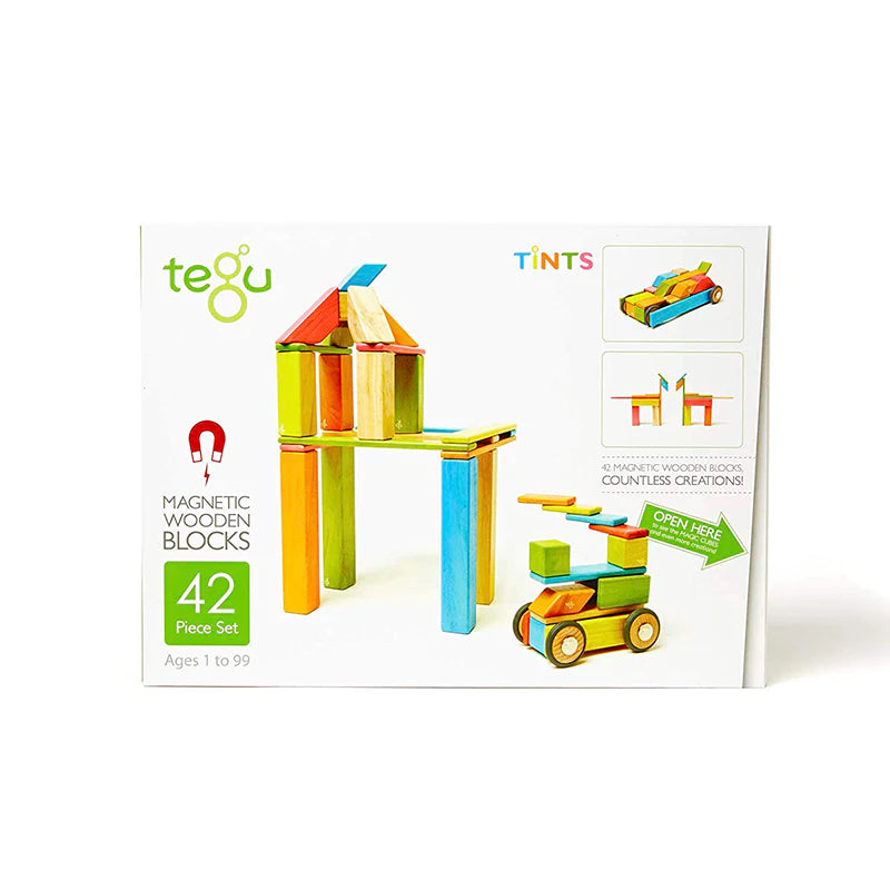 42-Piece Set Magnetic Wooden Blocks