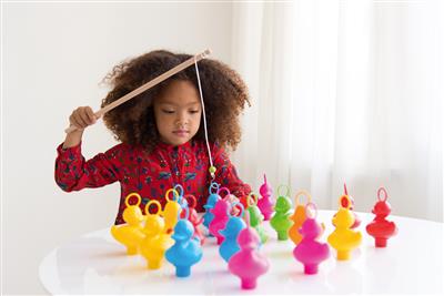 Single Rainbow Fishing Duck