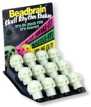 Glow in the Dark Bead Brain Skull Shaker