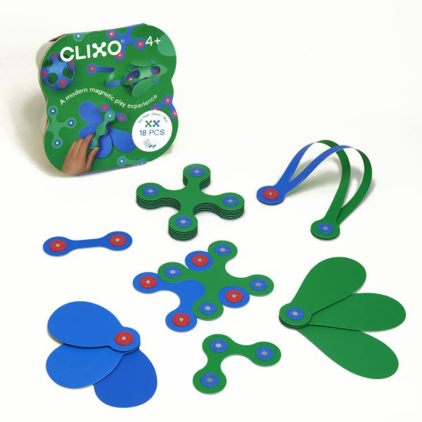 Clixo Itsy Green and Blue 18 Pc Set