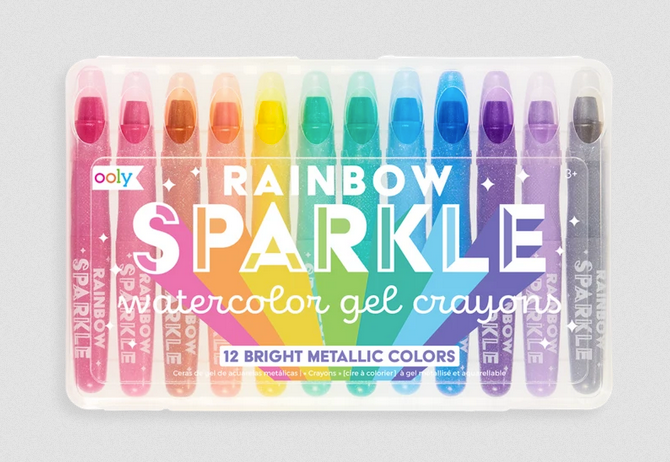 Rainbow Sparkle Metallic Gel Crayons