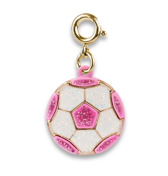 Gold Glitter Soccer Charm