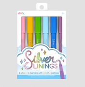 Silver Lining Colorful Outlines Markers, Set of 6